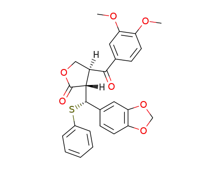 erythro-3-(3'',4''-dimethoxybenzoyl)-2-(3',4'-methylenedioxy-α-phenylthiobenzyl)butyrolactone