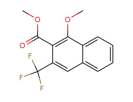 Molecular Structure of 143366-07-8 (2-Naphthalenecarboxylic acid, 1-methoxy-3-(trifluoromethyl)-, methyl
ester)