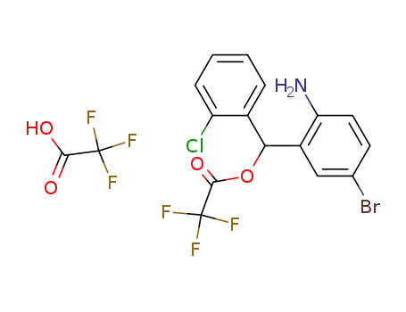 Trifluoro-acetic acid (2-amino-5-bromo-phenyl)-(2-chloro-phenyl)-methyl ester; compound with trifluoro-acetic acid