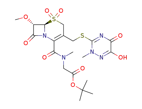 N-methyl-N-[(tert-butoxycarbonyl)methyl]-7α-methoxy-8-oxo-3-{[(1,2,5,6-tetrahydro-5,6-dioxo-2-methyl-as-triazin-3-yl)thio]methyl}-5-thia-1-azabicyclo[4.2.0]oct-2-ene-2-carboxamide 5,5-dioxide
