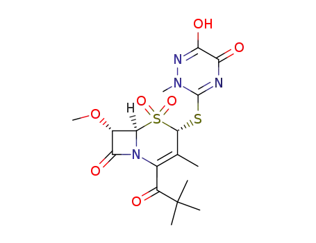 4-(tert-butylcarbonyl)-2α-<6-(hydroxy-2-methyl-5-oxo-2,5-dihydro-1,2,4-triazin-3-yl)thio>-7α-methoxy-3-methyl-Δ3-cephem 1,1-dioxide