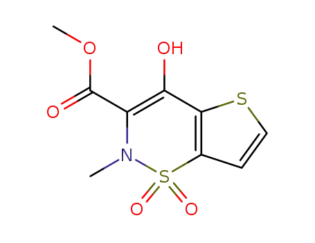 Intermediates of Tenoxicam
methyl/ethyl,2-methyl-4-hydroxy-2H-thieno[2,3-e]
-1,2-thiazine-3-carboxylate-1,1-dioxide mixture