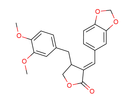 α-(trans-3',4'-methylenedioxybenzylidene)-β-(3,4-dimethoxybenzyl)-γ-butyrolactone