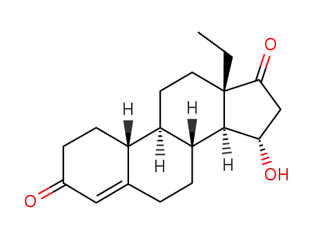 Molecular Structure of 60919-46-2 (13BETA-ETHYL-15A-HYDROXY-18-NORANDROST-4-ENE-3,17-DIONE)