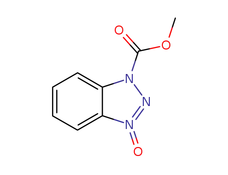 Molecular Structure of 76266-27-8 (1-(methoxycarbonyl)-1H-benzo[d][1,2,3]triazole 3-oxide)