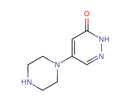 Molecular Structure of 159430-52-1 (3(2H)-Pyridazinone,5-(1-piperazinyl)-(9CI))
