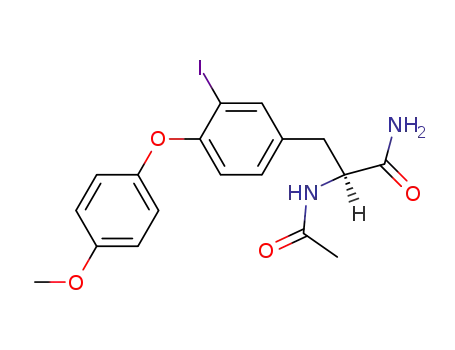 Molecular Structure of 59302-20-4 (N-ACETYL-3-IODO-4-(4-METHOXYPHENOXY)-L-PHENYLALANINE AMIDE)