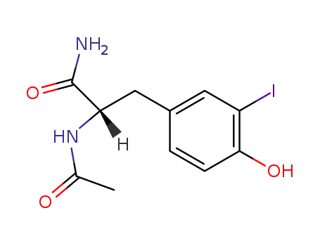 Molecular Structure of 59302-19-1 (N-Acetyl-3-iodo-L-tyrosine, Amide)