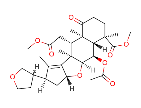 6α-acetoxy-7α,15β;21,23-diepoxy-4β,8-dimethyl-1-oxo-11,13-seco-C,24-dinor-5α,17βH,20ξH-chol-13-ene-4α,11-dicarboxylic acid dimethyl ester