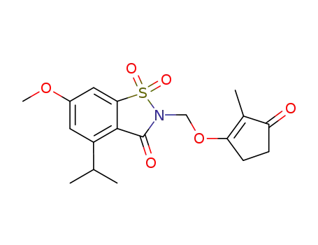 4-Isopropyl-6-methoxy-2-(2-methyl-3-oxo-cyclopent-1-enyloxymethyl)-1,1-dioxo-1,2-dihydro-1λ6-benzo[d]isothiazol-3-one
