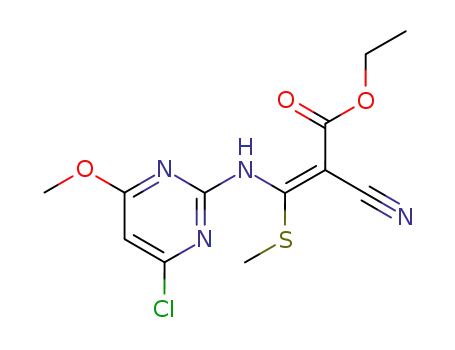 (E)-3-(4-Chloro-6-methoxy-pyrimidin-2-ylamino)-2-cyano-3-methylsulfanyl-acrylic acid ethyl ester