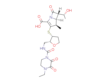 (4R,5S,6S)-3-((2R,3R)-2-{[(4-Ethyl-2,3-dioxo-piperazine-1-carbonyl)-amino]-methyl}-tetrahydro-furan-3-ylsulfanyl)-6-((R)-1-hydroxy-ethyl)-4-methyl-7-oxo-1-aza-bicyclo[3.2.0]hept-2-ene-2-carboxylic acid
