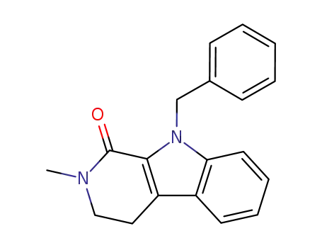 Molecular Structure of 59156-99-9 (1H-Pyrido[3,4-b]indol-1-one,
2,3,4,9-tetrahydro-2-methyl-9-(phenylmethyl)-)