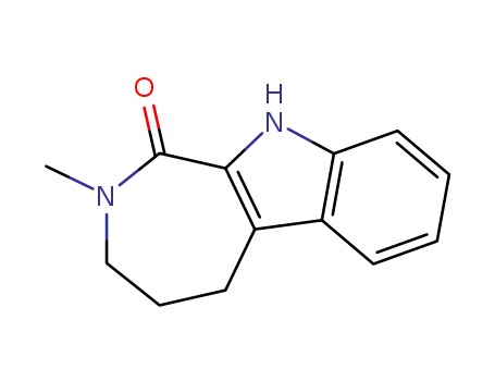 Molecular Structure of 30264-08-5 (Azepino[3,4-b]indol-1(2H)-one, 3,4,5,10-tetrahydro-2-methyl-)