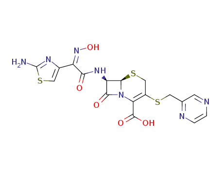 (6R,7R)-7-{2-(2-Amino-thiazol-4-yl)-2-[(Z)-hydroxyimino]-acetylamino}-8-oxo-3-(pyrazin-2-ylmethylsulfanyl)-5-thia-1-aza-bicyclo[4.2.0]oct-2-ene-2-carboxylic acid