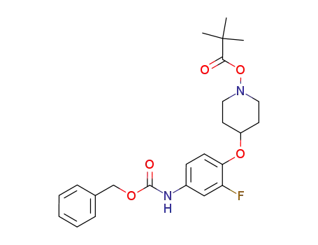 2,2-dimethyl-propionic acid 4-(4-benzyloxycarbonylamino-2-fluoro-phenoxy)-piperidin-1-yl ester