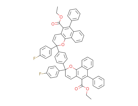 Molecular Structure of 874365-12-5 (2H-Naphtho[1,2-b]pyran-5-carboxylic acid,
2,2'-(1,4-phenylene)bis[2-(4-fluorophenyl)-6-phenyl-, diethyl ester)