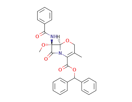 (6R)-7t-benzoylamino-7c-methoxy-3-methyl-8-oxo-(6rH)-5-oxa-1-aza-bicyclo[4.2.0]oct-2-ene-2-carboxylic acid benzhydryl ester