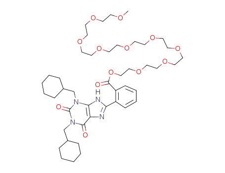 2-[1,3-Bis(cyclohexylmethyl)-1,2,3,6-tetrahydro-2,6-dioxo-9H-purin-8-yl]benzoic acid Nonaethylene Glycol Methyl Ether Ester