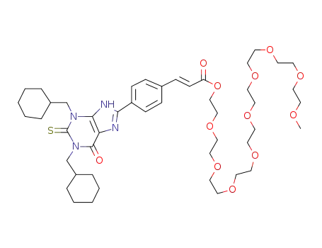 (E)-4-(1,3-Bis(cyclohexylmethyl)-1,2,3,6-tetrahydro-6-oxo-2-thioxo-9H-purin-8-yl)cinnamic Acid Nonaethylene Glycol Methyl Ether Ester