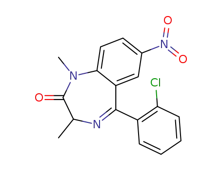 (+)-5-(o-chlorophenyl)-1,3-dihydro-1,3-dimethyl-7-nitro-2H-1,4-benzodiazepin-2-one
