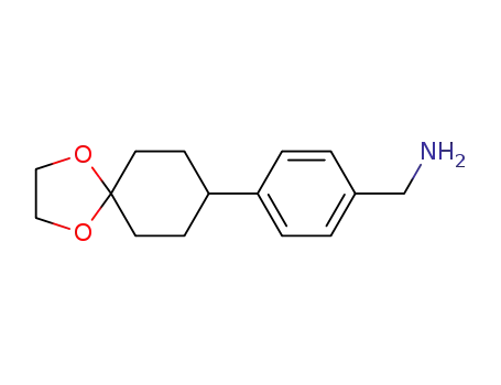 Molecular Structure of 178163-63-8 (Benzenemethanamine, 4-(1,4-dioxaspiro[4.5]dec-8-yl)-)
