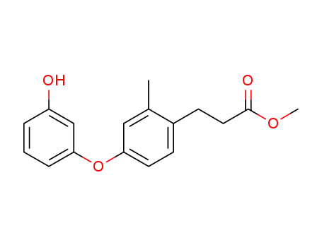 Molecular Structure of 850793-81-6 (Benzenepropanoic acid, 4-(3-hydroxyphenoxy)-2-methyl-, methyl ester)