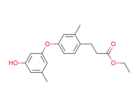 Molecular Structure of 850793-06-5 (Benzenepropanoic acid, 4-(3-hydroxy-5-methylphenoxy)-2-methyl-, ethyl
ester)