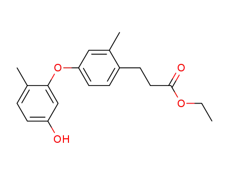 Molecular Structure of 850793-70-3 (Benzenepropanoic acid, 4-(5-hydroxy-2-methylphenoxy)-2-methyl-, ethyl
ester)