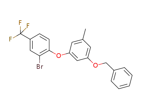 Molecular Structure of 850793-46-3 (Benzene,
1-[2-bromo-4-(trifluoromethyl)phenoxy]-3-methyl-5-(phenylmethoxy)-)