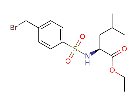 Molecular Structure of 141834-14-2 (ETHYL (2S)-2-(([4-(BROMOMETHYL)PHENYL]SULFONYL)AMINO)-4-METHYLPENTANOATE)