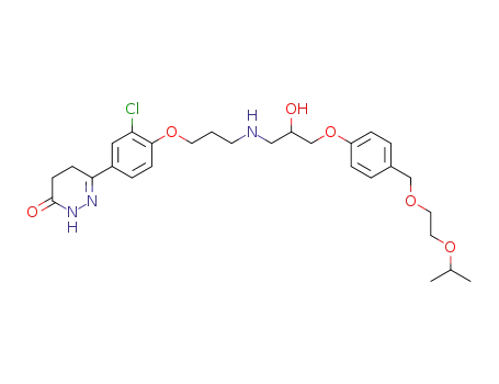6-[4-[3-[3-(4-(2-isopropoxyethoxy-methyl)phenoxy)-2-hydroxy-propylamino]propoxy]-3-chloro-phenyl]-4,5-dihydro-3(2H)-pyridazinone