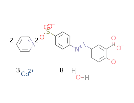 [Co3(5-(4-sulfophenylazo)salicylic acid(-3H))2(pyridine)2(H2O)8]