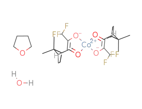 bis[2,2,2-trifluoromethyl-1-[(1R,4S)-1,7,7-trimethyl-2-(oxo-κO)bicyclo[2.2.1]hept-3-yliden]ethanolato-κO]cobalt(II)*tetrahydrofuran*water