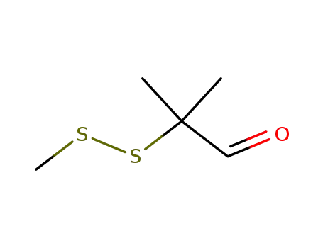 Molecular Structure of 67952-60-7 (2-(METHYLDITHIO)-ISOBUTYRALDEHYDE)