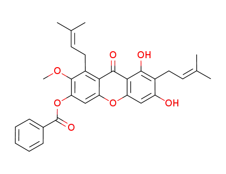 1,3-dihydroxy-6-O-benzoyl-7-methoxy-2,8-bis(3-methyl-2-butenyl)-9-xanthone