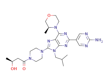 (2S)-4-(4-{2-(2-Aminopyrimidin-5-yl)-9-isobutyl-6-[(3S)-3-methylmorpholin-4-yl]-9H-purin-8-yl}piperazin-1-yl)-4-oxobutan-2-ol