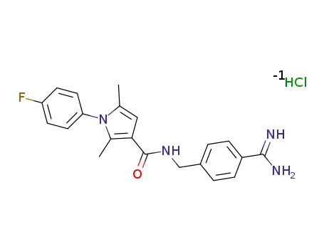 N-[(4-carbamimidoylphenyl)methyl]-1-(4-fluorophenyl)-2,5-dimethyl-pyrrole-3-carboxamide hydrochloride