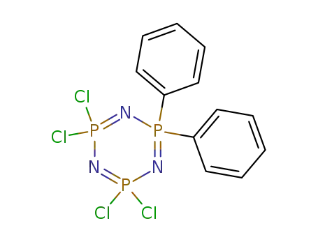 Molecular Structure of 2846-32-4 (2,2,4,4-tetrachloro-6,6-diphenyl-1,3,5-triaza-2$l^{5},4$l^{5},6$l^{5}- triphosphacyclohexa-1,3,5-triene)