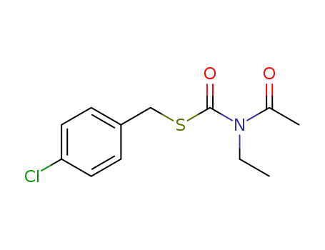 Molecular Structure of 50586-77-1 (Carbamothioic acid, acetylethyl-, S-[(4-chlorophenyl)methyl] ester)