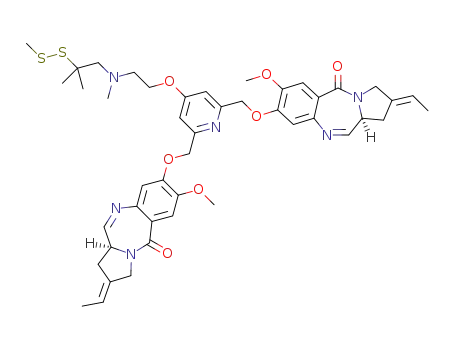 4-{2-[methyl(2-methyl-2-methyldisulphanylpropyl)amino]ethoxy}-2,6-bis[(S)-2-eth-(E)-ylidene-7-methoxy-1,2,3,11a-tetrahydropyrrolo[2,1-c][1,4]benzodiazepin-5-one-8-yloxymethyl]pyridine