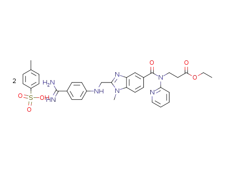 ethyl N-[(2-{[(4-carbamimidoylphenyl)amino]methyl}-1-methyl-1H-benzimidazole-5-yl)carbonyl]-N-(pyridine-2-yl)-β-alaninate bis(p-toluenesulfonic acid salt)