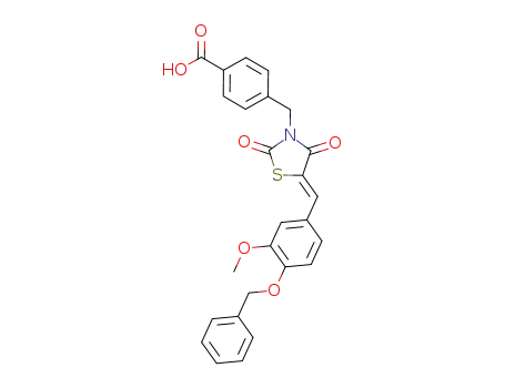4-({5-[(4-benzyloxy-3-methoxyphenyl)methylidene]-2,4-dioxothiazolidin-3-yl}methyl)benzoic acid
