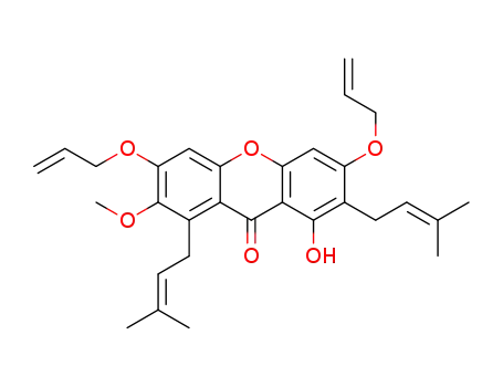 3,6-bis(allyloxy)-1-hydroxy-7-methoxy-2,8-bis(3-methylbut-2-en-1-yl)-9H-xanthene-9-one