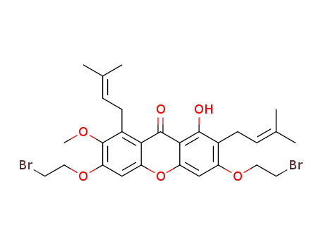 3,6-bis(2-bromoethoxy)-1-hydroxy-7-methoxy-2,8-bis(3-methylbut-2-en-1-yl)-9H-xanthen-9-one