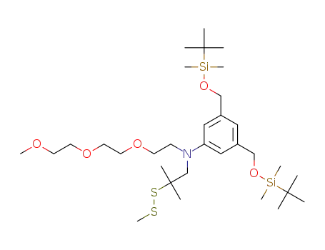 3,5-bis(((tert-butyldimethylsilyl)oxy)methyl)-N-(2-(2-(2-methoxyethoxyl)ethoxy)ethyl)-N-(2-methyl-2-(methyldisulfanyl)propyl)aniline