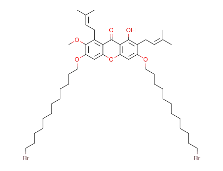 3,6-bis((12-bromododecyl)oxy)-1-hydroxy-7-methoxy-2,8-bis(3-methylbut-2-en-1-yl)-9H-xanthen-9-one