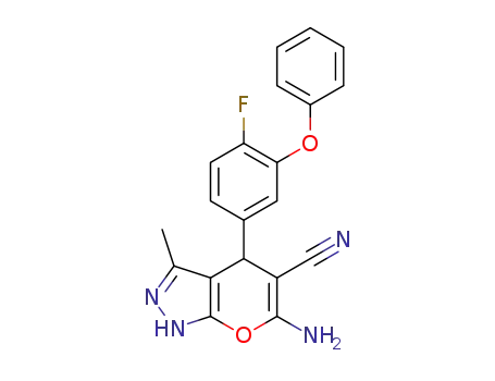 6-amino-4-(4-fluoro-3-phenoxyphenyl)-3-methyl-1,4-dihydropyrano[2,3-c]pyrazole-5-carbonitrile
