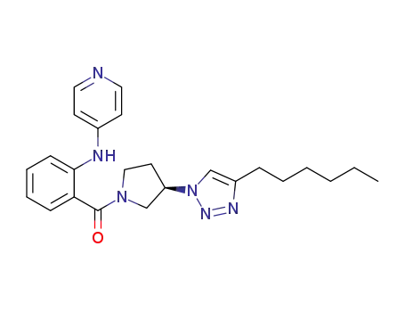 (R)-(3-(4-hexyl-1H-1,2,3-triazol-1-yl)pyrrolidin-1-yl)(2-(pyridin-4-ylamino)phenyl)methanone
