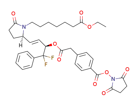 2,5-dioxopyrrolidin-1-yl 4-(2-(((R,E)-4-((R)-1-(7-ethoxy-7-oxoheptyl)-5-oxopyrrolidin-2-yl)-1,1-difluoro-1-phenylbut-3-en-2-yl)oxy)-2-oxoethyl)benzoate